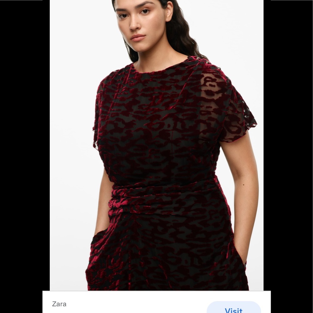 - Zara limited edition collection with draped detailed NWT wine detailed d… - Picture 3 of 10